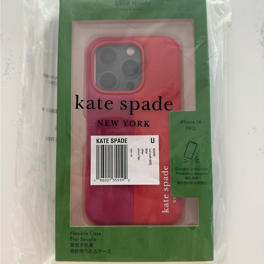 Kate Spade New York Pink and Orange iPhone 14 Pro Case NWT